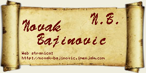 Novak Bajinović vizit kartica